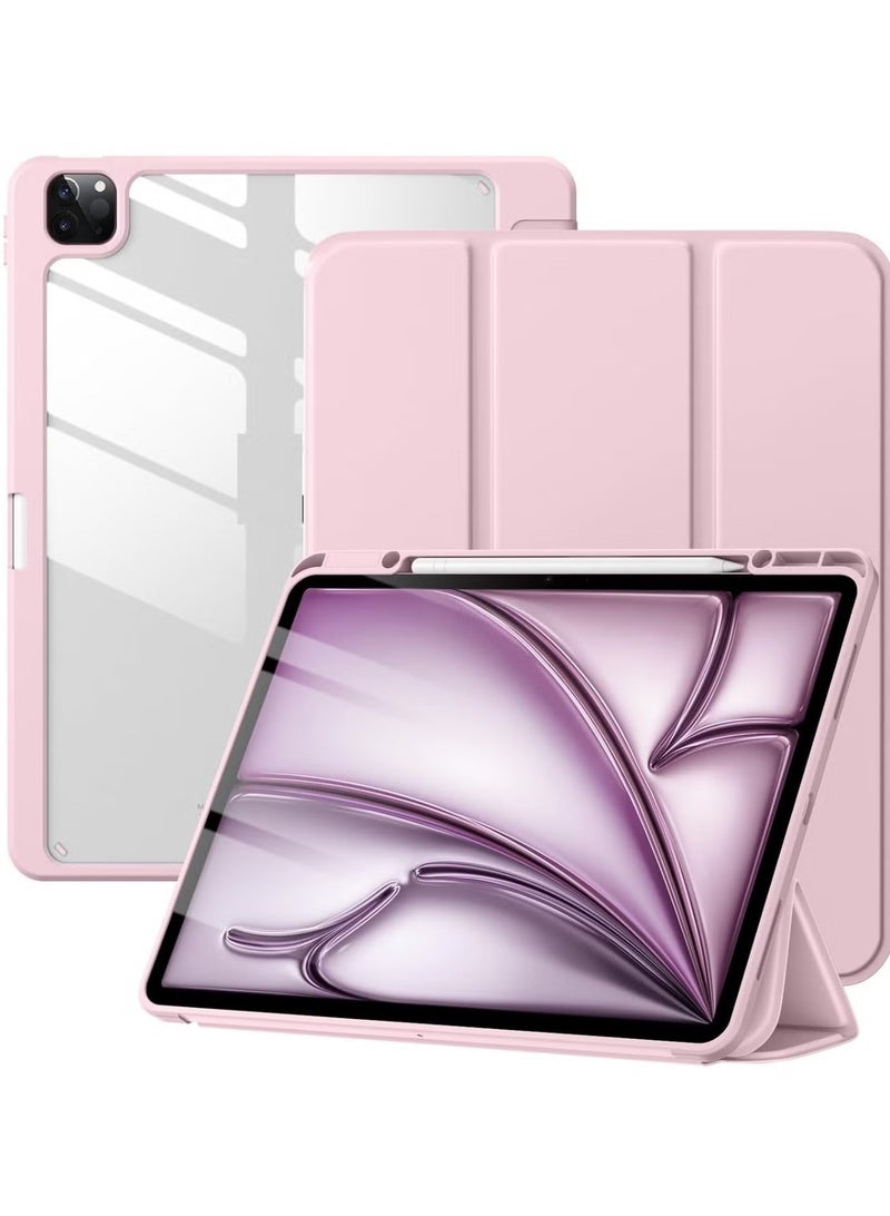 جراب حماية لجهاز ايباد اير 13 بوصة M2 2024 واقي رفيع مع حامل قلم ظهر شفاف خاصية النوم/الاستيقاظ التلقائي البولي يوريثين الحراري - أسود - Image 1